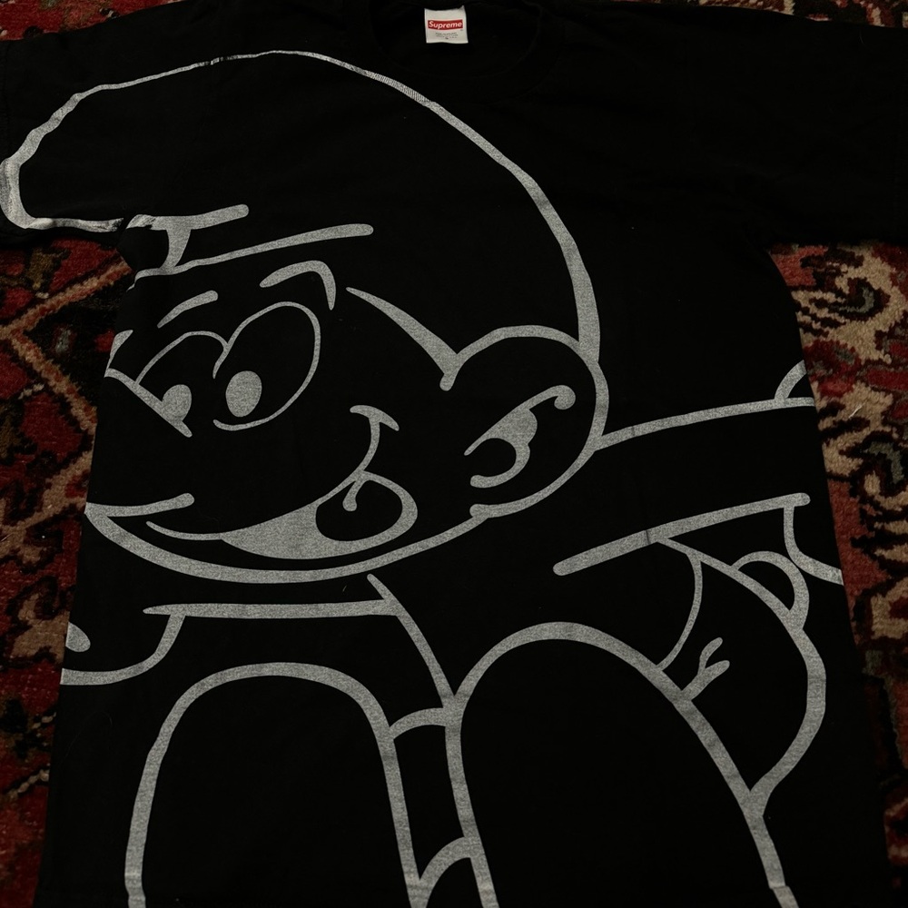 Rare - Supreme x Smurfs Black Tee design